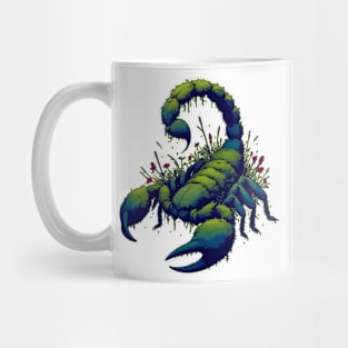 Scorpion overgrown with moss, plants and flowers Mug